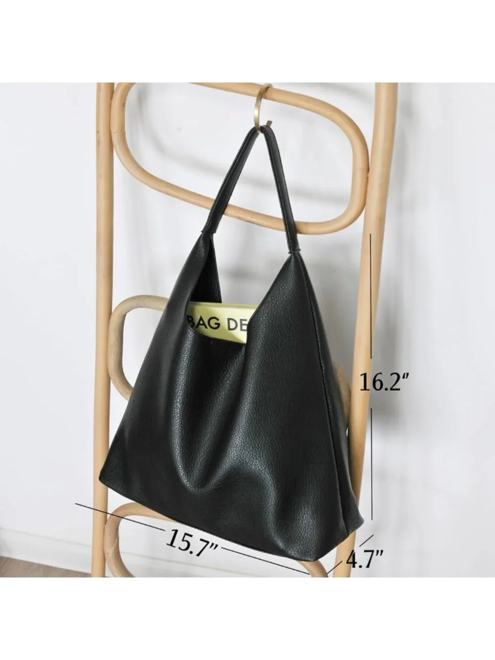 Soft Vegan Leather Hobo Bag for Women - Slouchy Shoulder Tote Purse, Stylish